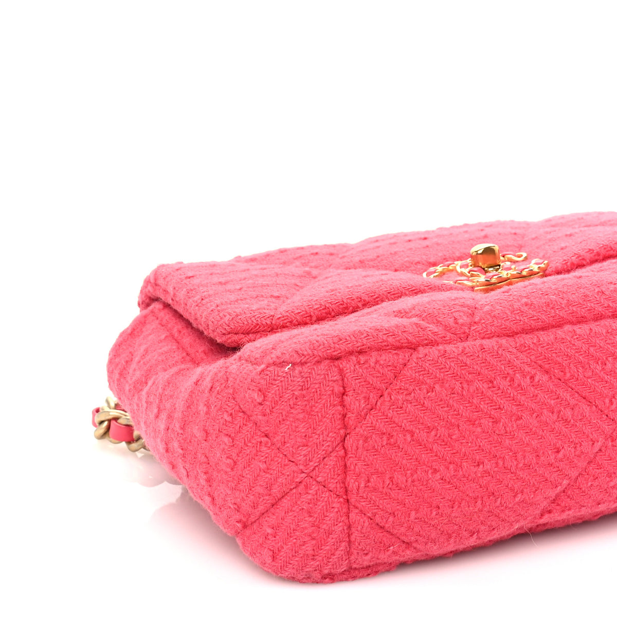 Chanel Tweed Quilted Medium Chanel 19 Flap Pink 8 of 9