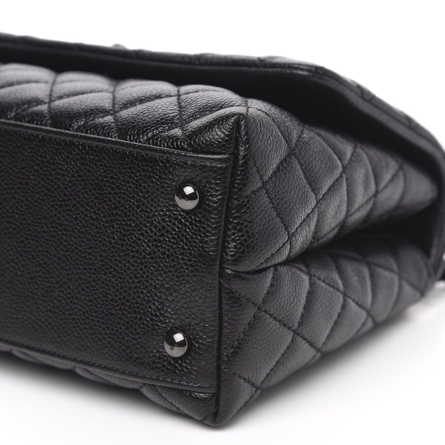 Caviar Quilted Small Coco Handle Flap So Black