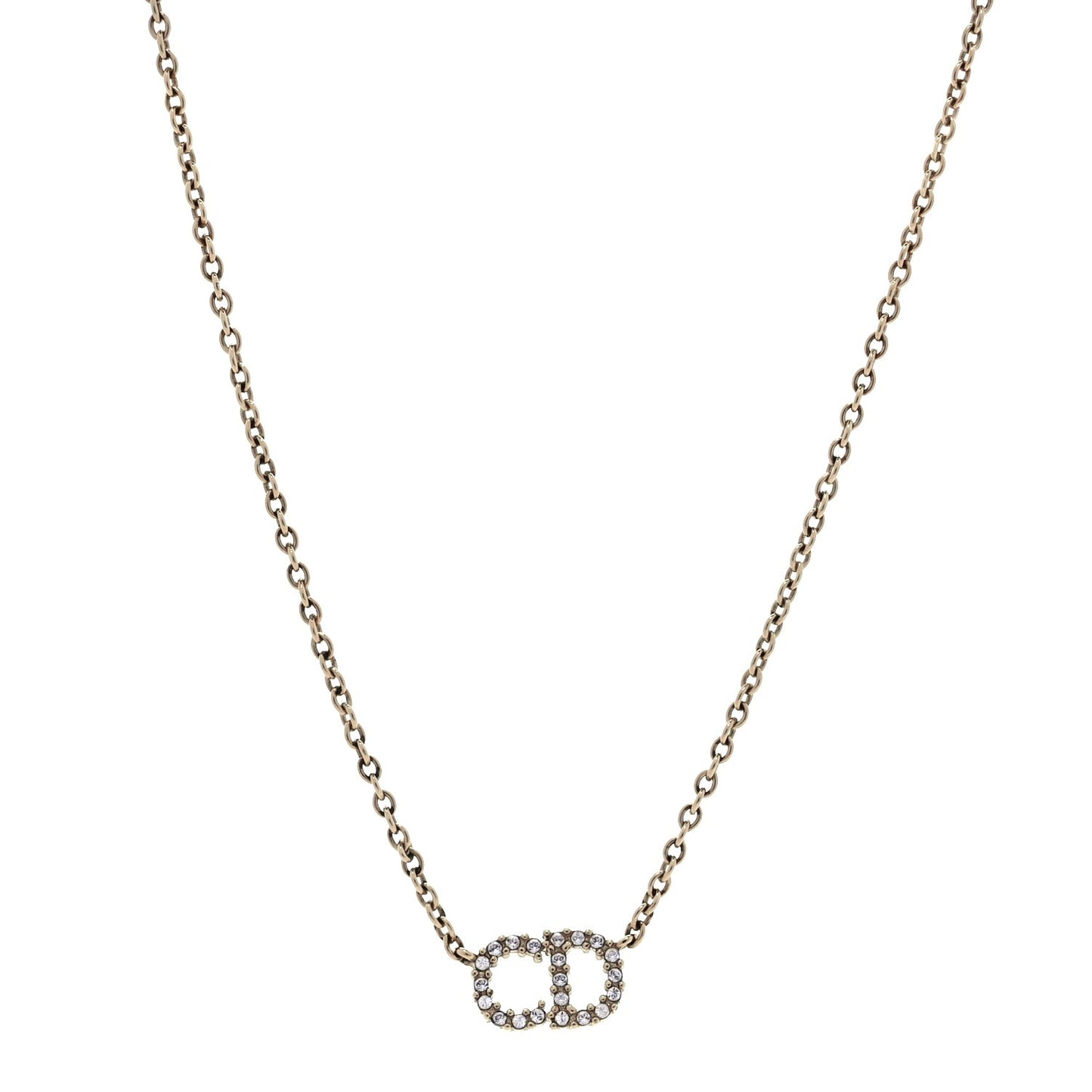Metal Crystal Clair D Lune Necklace Gold