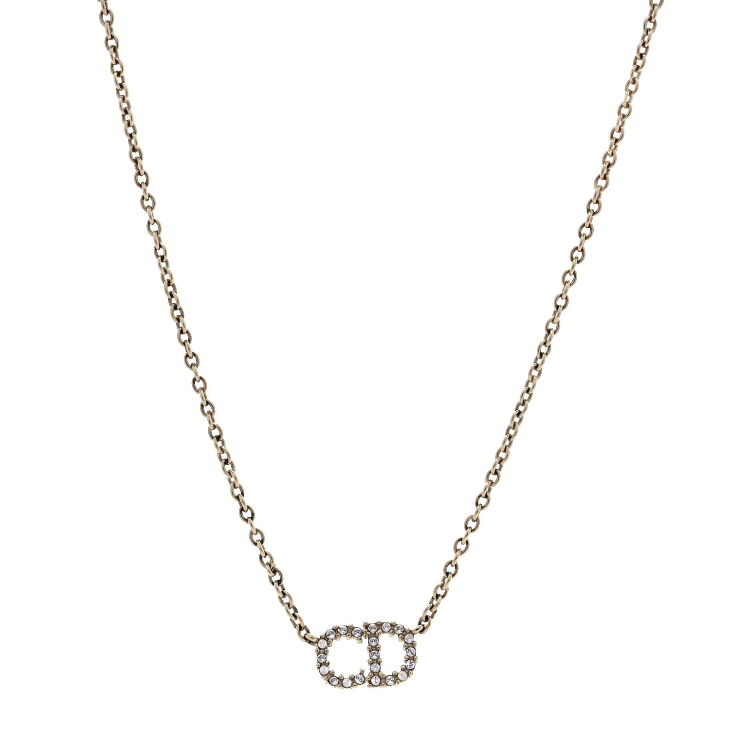 Christian Dior Metal Crystal Clair D Lune Necklace Gold 1 of 5