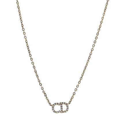 Christian Dior Metal Crystal Clair D Lune Necklace Gold 1 of 5