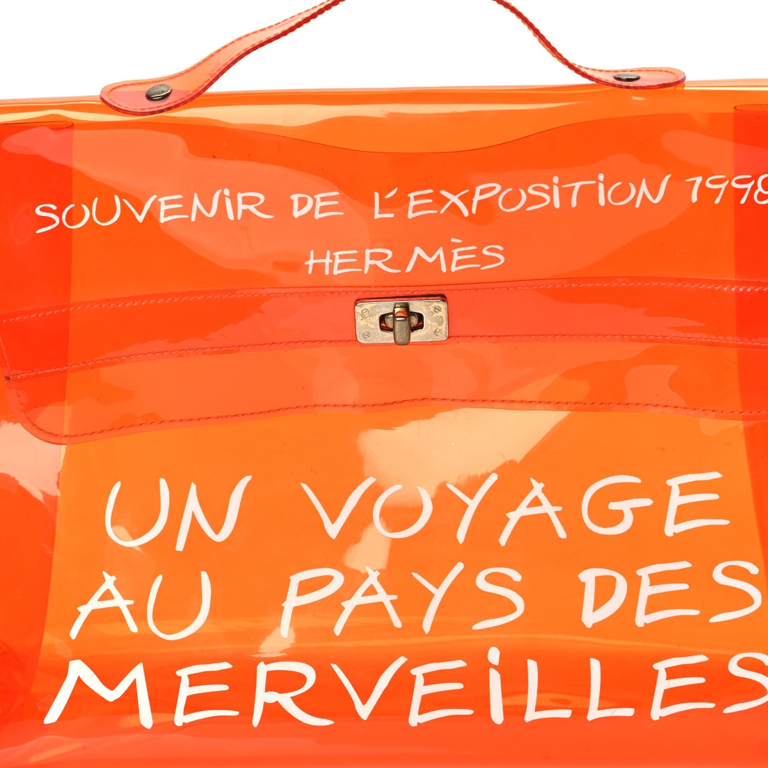 Hermes Vinyl Souvenir De L'Exposition Kelly  Orange 6 of 8