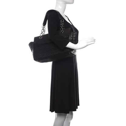 Chanel Lambskin Canvas Chocolate Bar CC Shopping Tote Black 2 of 14