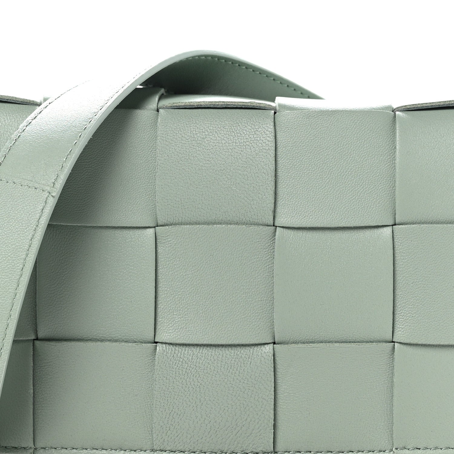 Bottega Veneta Lambskin Maxi Intreccio Small Cassette Crossbody Bag New Sauge 7 of 9