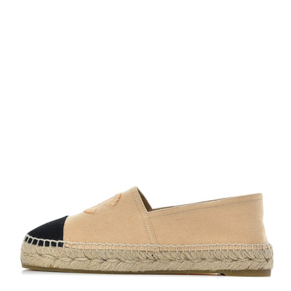 Chanel Denim CC Espadrilles 38 Beige Black 1 of 9