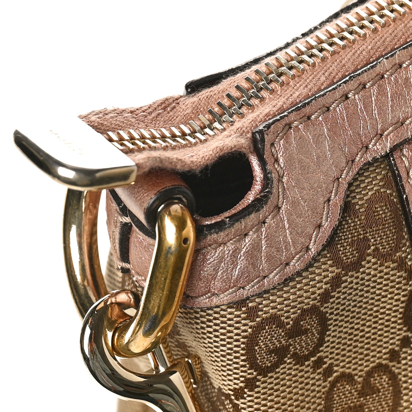 Monogram Cellarius Calfskin Large Bella Top Handle Bag Beige Rose Gold