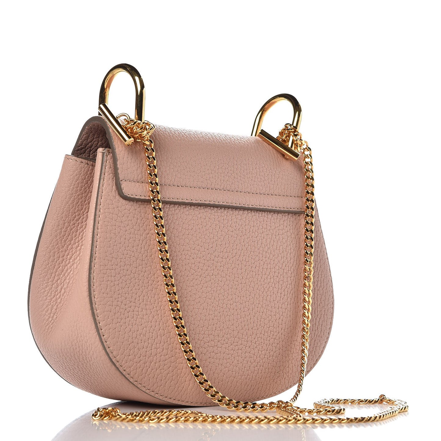 Grained Lambskin Mini Drew Shoulder Bag Cement Pink