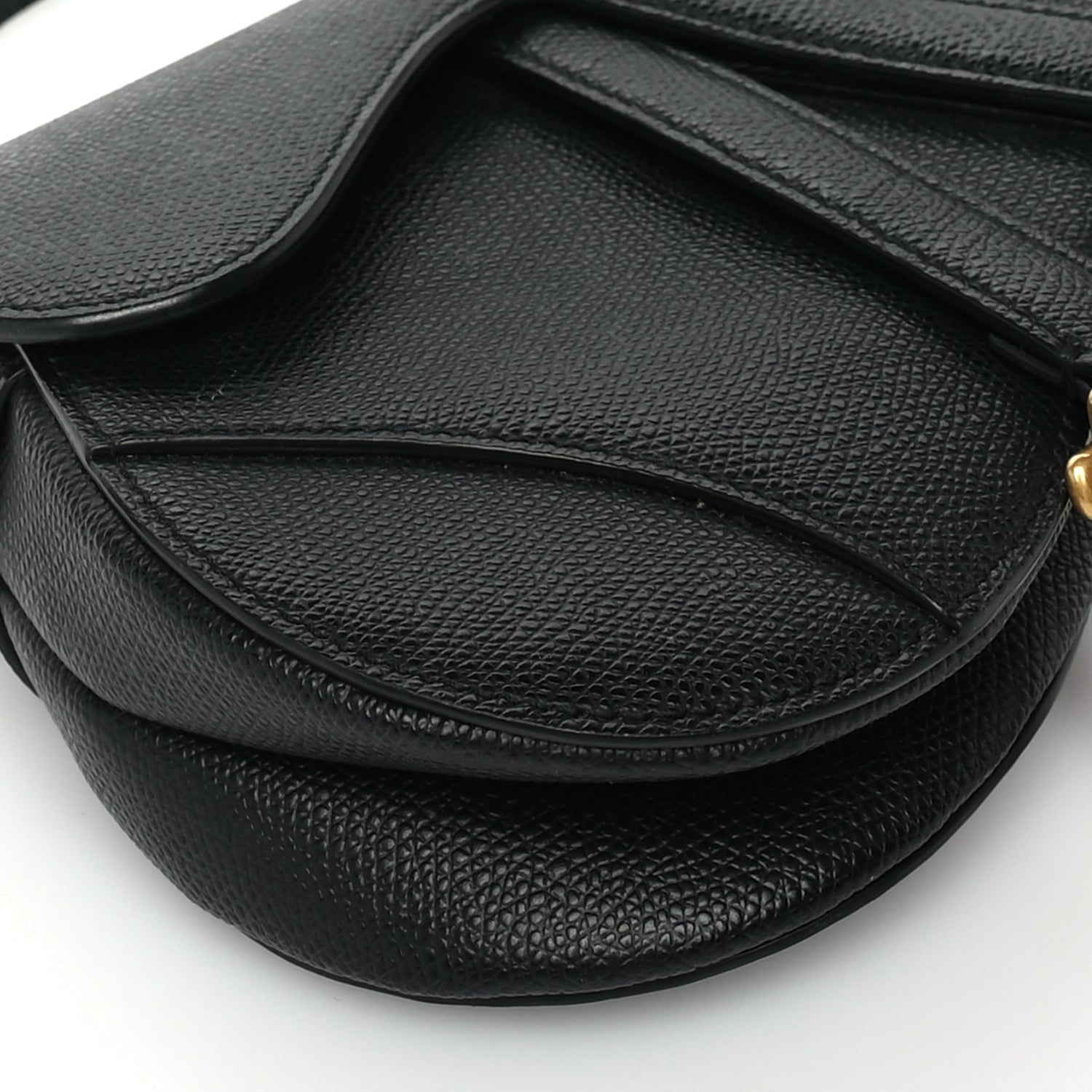 Christian Dior Grained Calfskin Mini Saddle Bag  Black 7 of 8