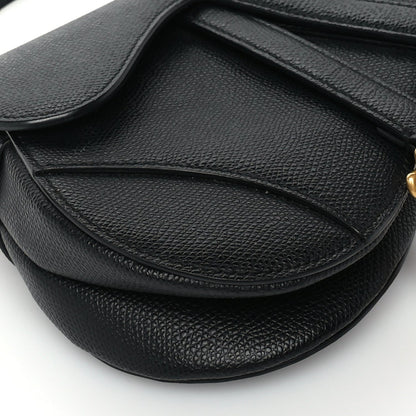 Christian Dior Grained Calfskin Mini Saddle Bag  Black 7 of 8