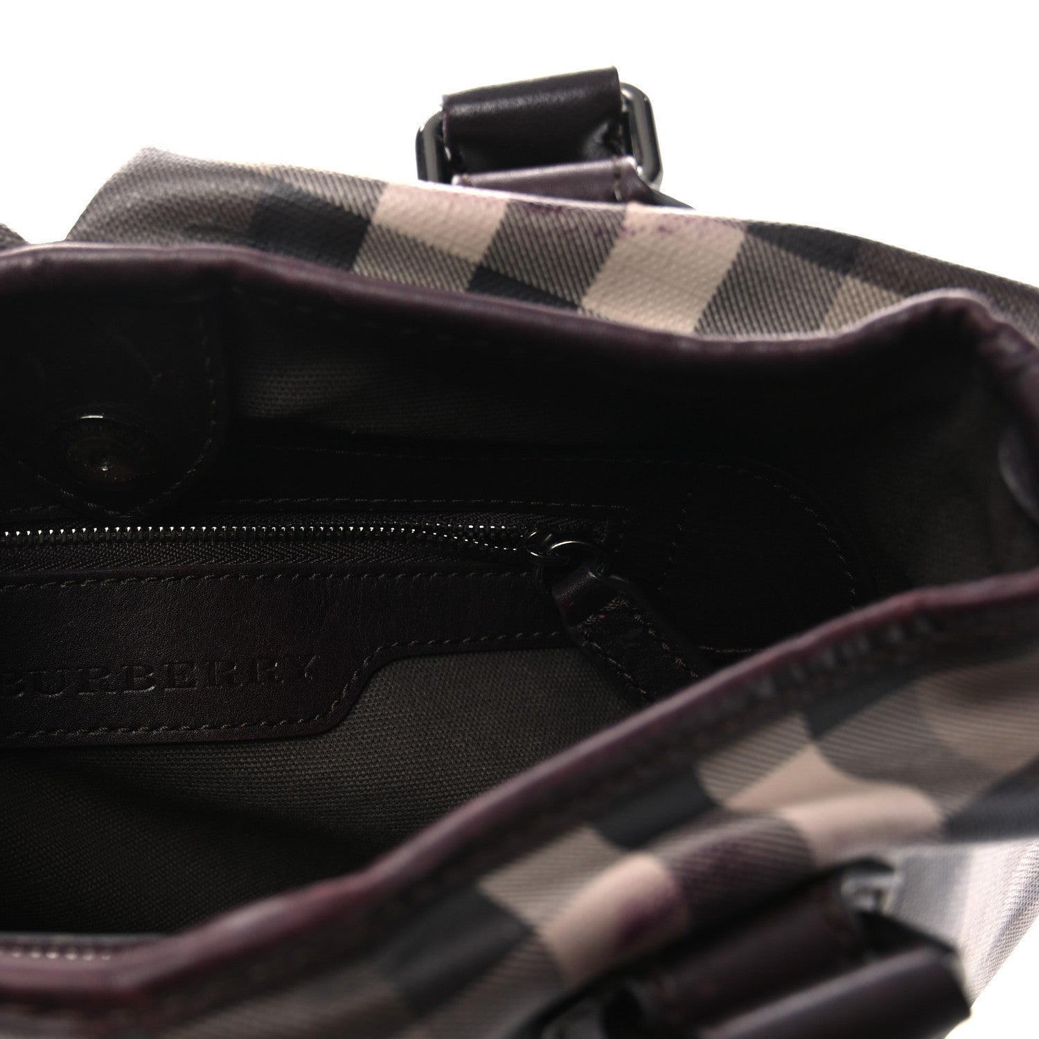 Burberry Smoked Check Small Northfield Tote Plum 6 of 7