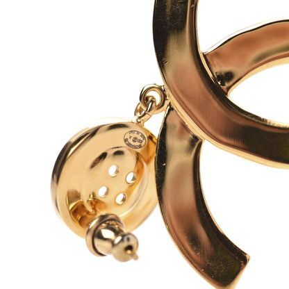 Chanel Metal Large Paris Button Earrings Gold 4 of 5