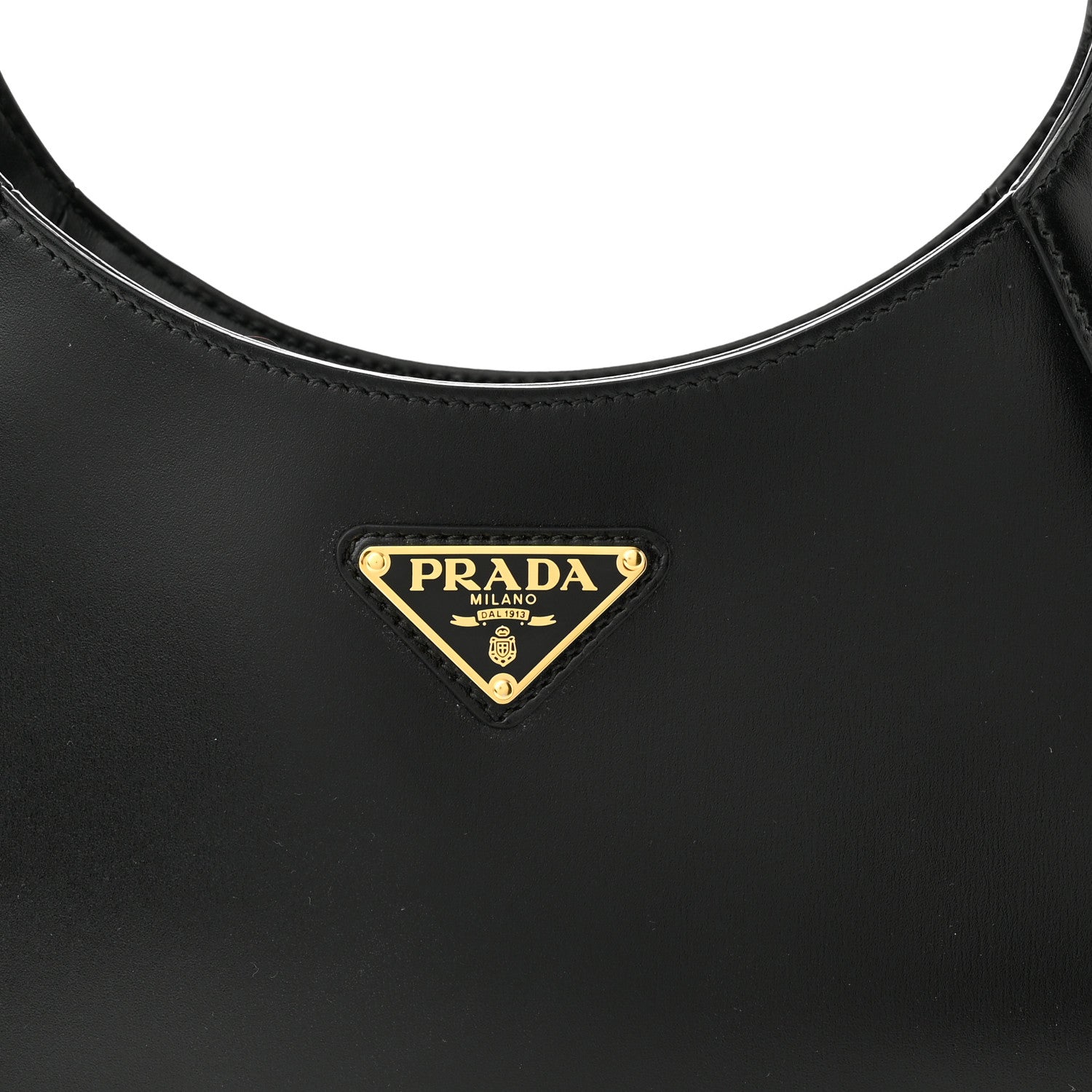 Prada Box Calfskin Shoulder Bag Black 7 of 9