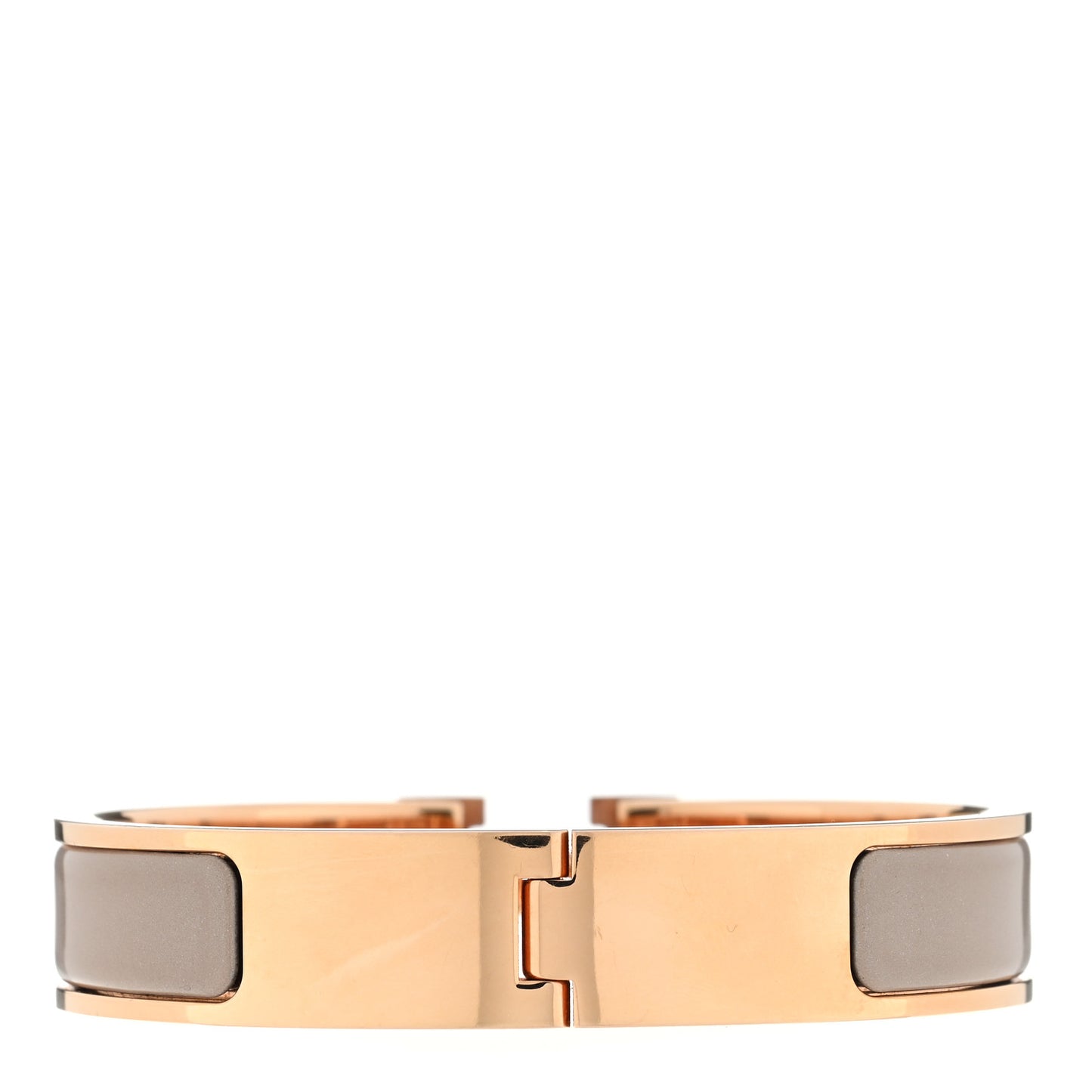 Enamel Narrow Clic Clac H Bracelet GM Marron Glace