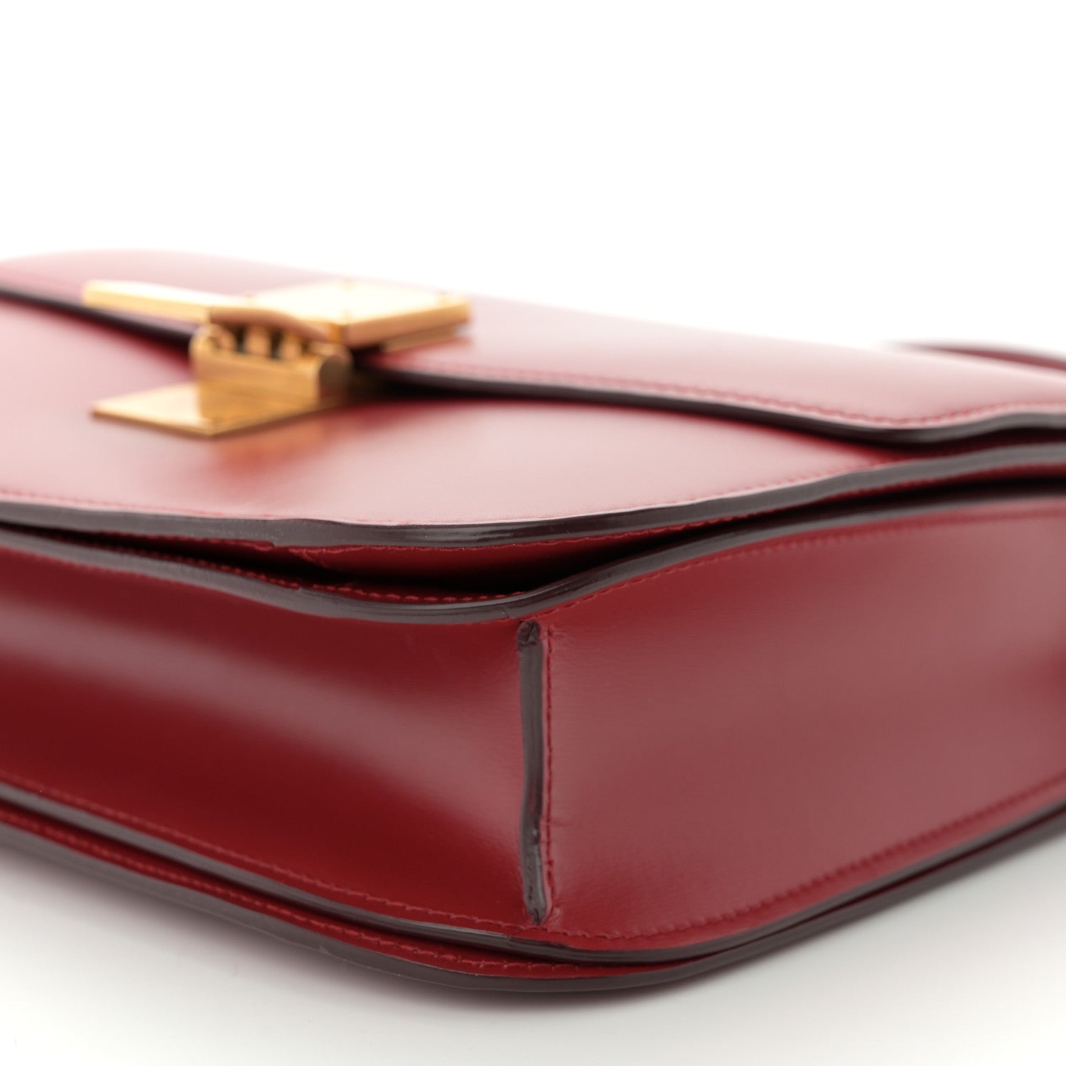 Celine Box Calfskin Medium Classic Box Flap Bag Red 10 of 12