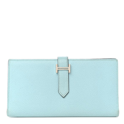 Hermes Epsom Bearn Gusset Wallet Bleu Atoll 1 of 8