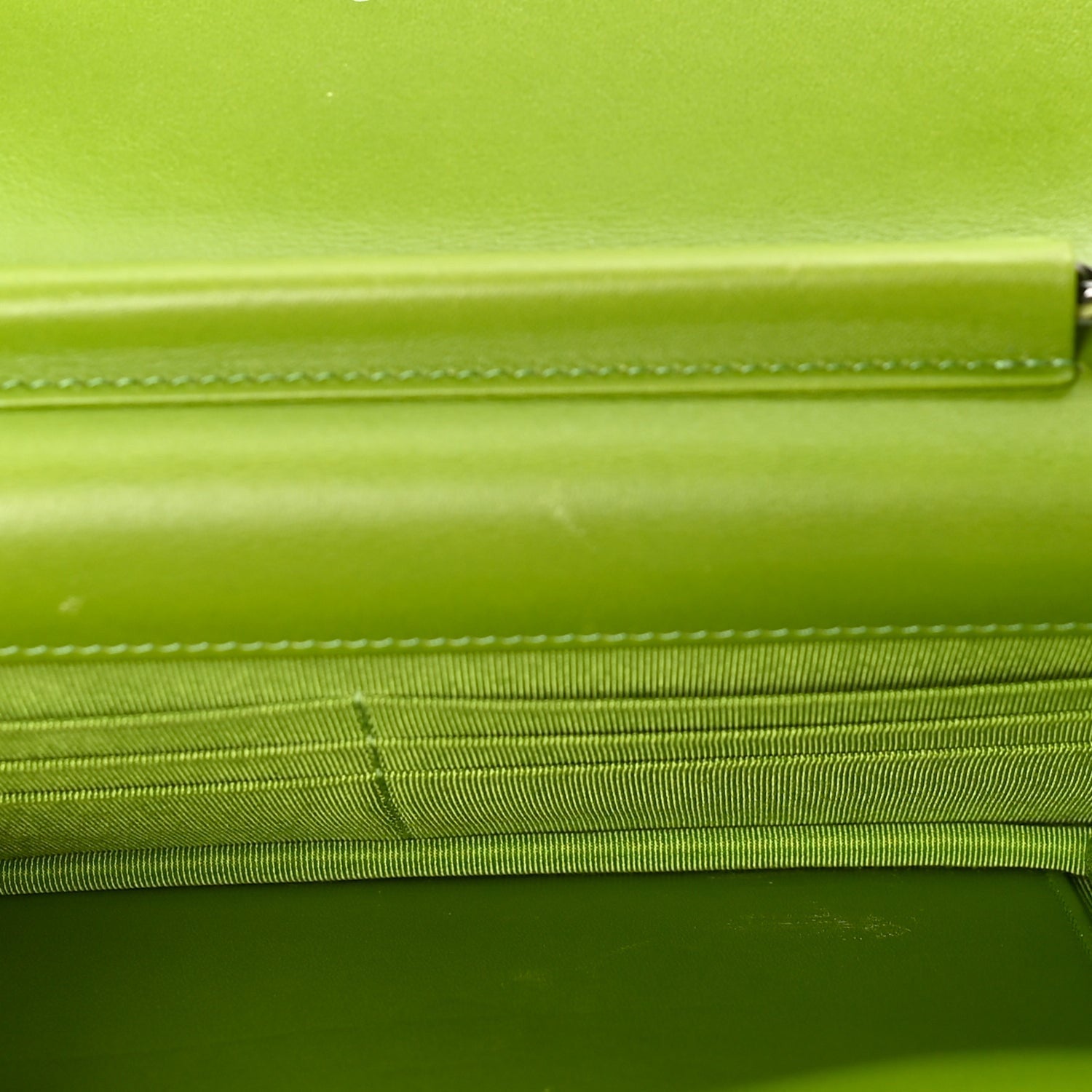 Chanel Velvet Quilted Wallet On Chain WOC Green 4 of 9