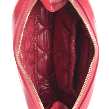 Chanel Caviar Quilted Small Curvy Pouch Cosmetic Case Dark Pink 5 of 8