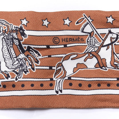 Hermes Silk Pani La Shar Pawnee Twilly Beige Rouille Rouge 3 of 5