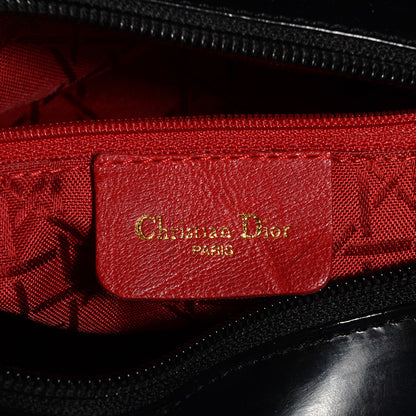 Christian Dior Vintage Patent Medium Lady Dior Black 6 of 9