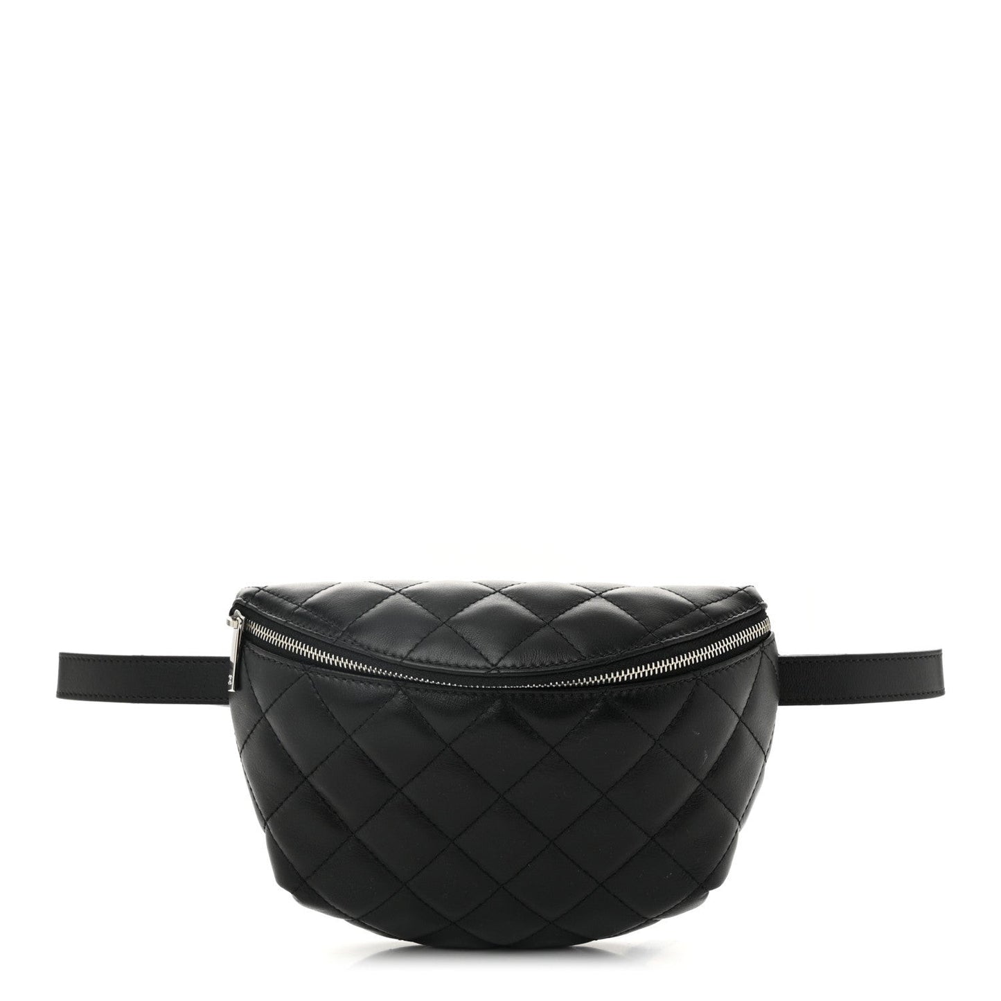 Calfskin Quilted Waist Belt Bag Black