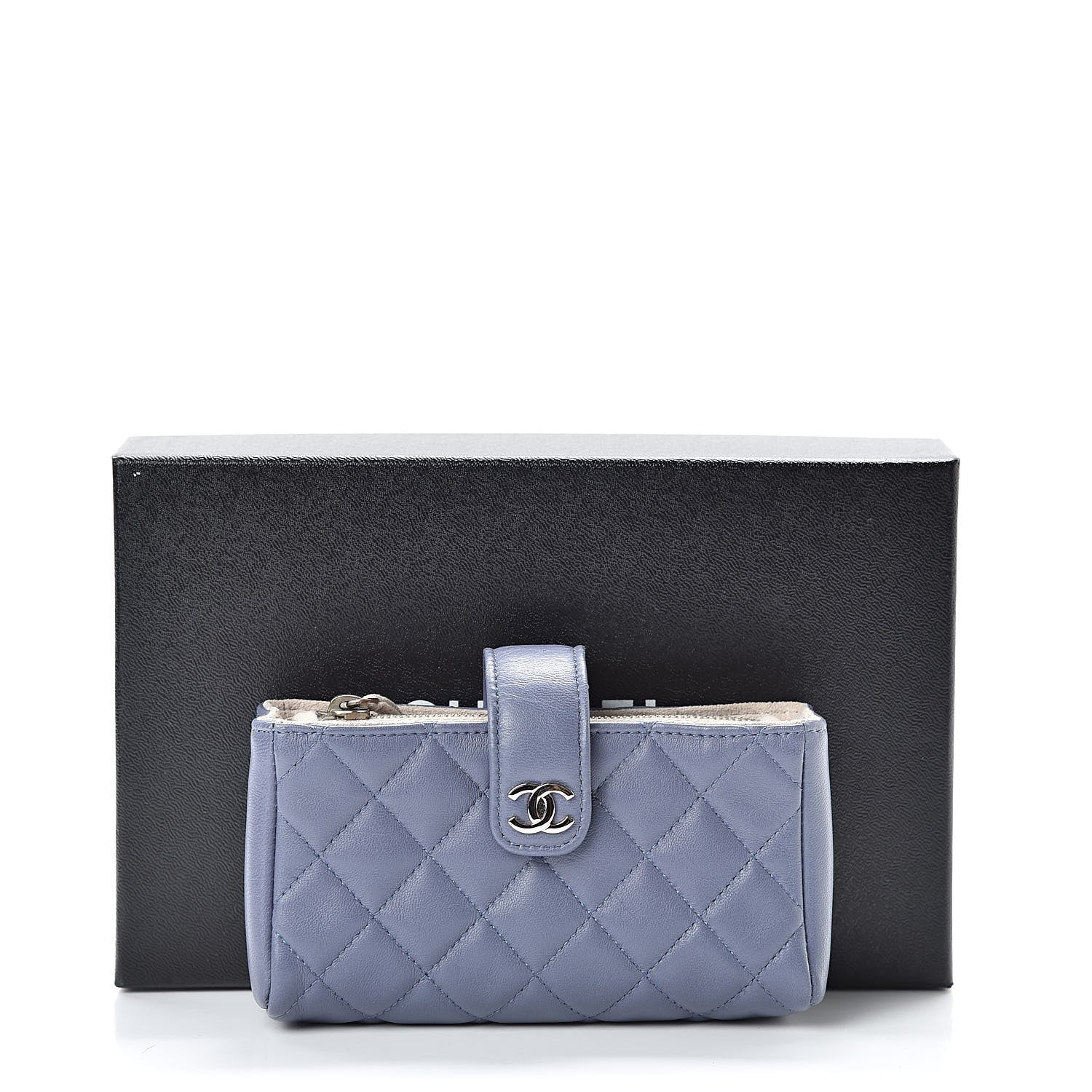Chanel Lambskin Quilted Mini Phone Holder Clutch Lavender 10 of 10