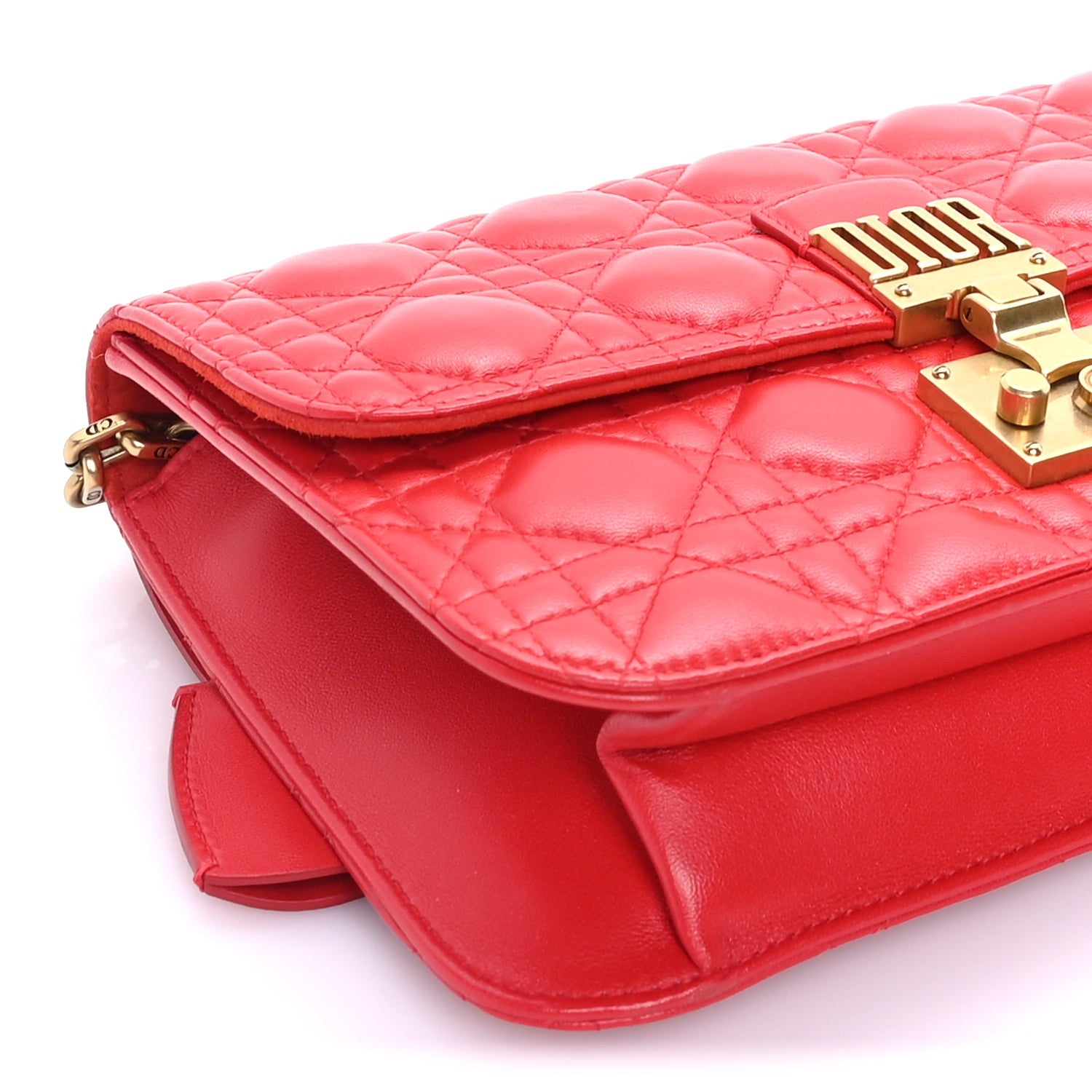 Christian Dior Lambskin Cannage Large Dioraddict Flap  Red 7 of 7