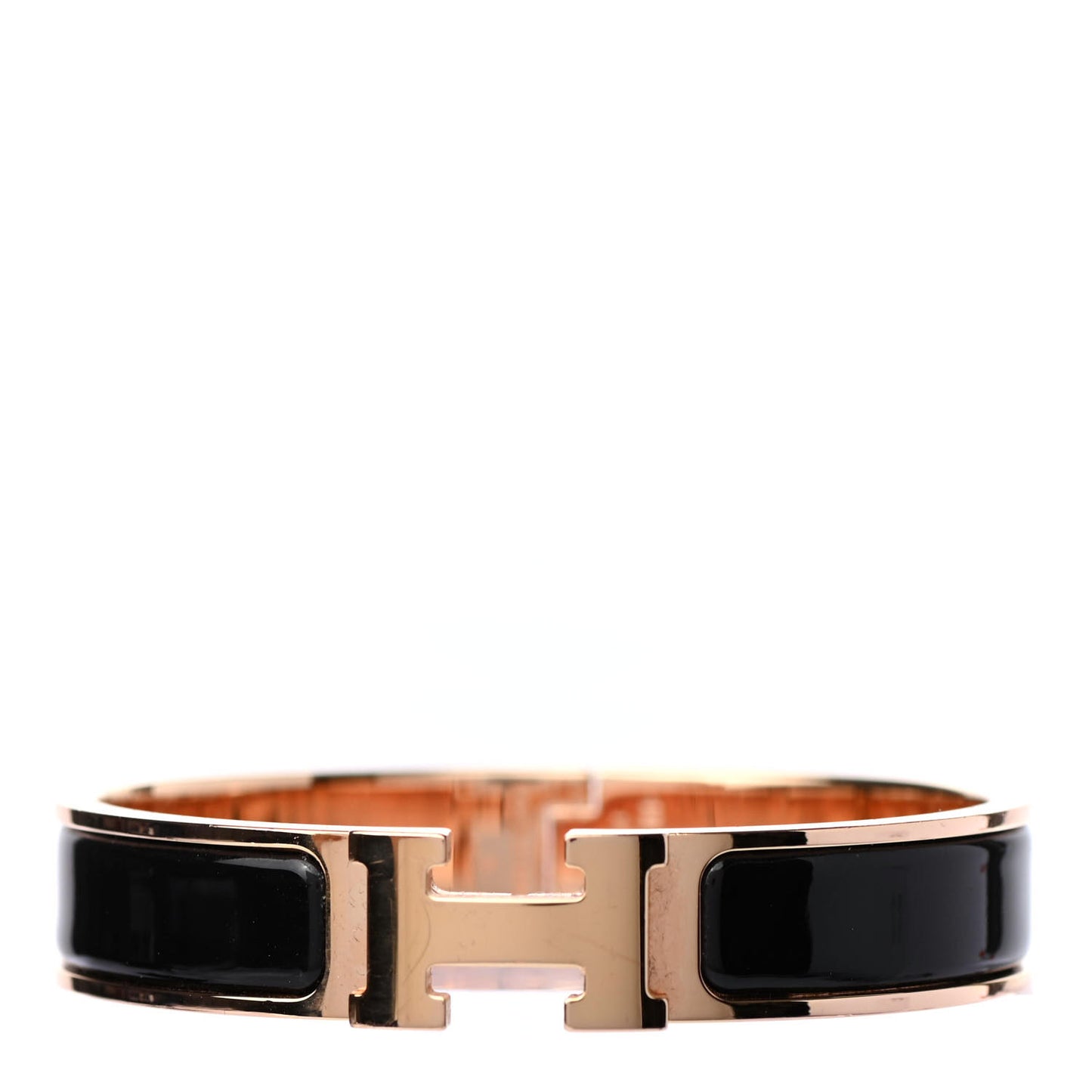 Enamel Narrow Clic Clac H Bracelet PM Black