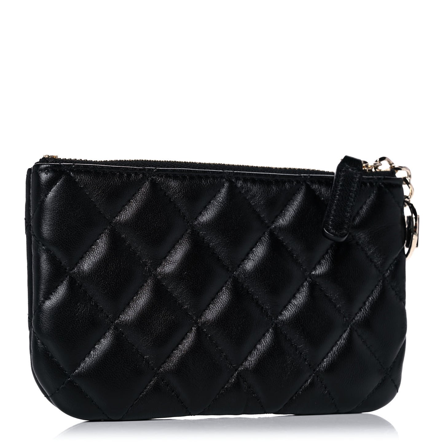 Lambskin Quilted Small No. 5 Cosmetic Case Black