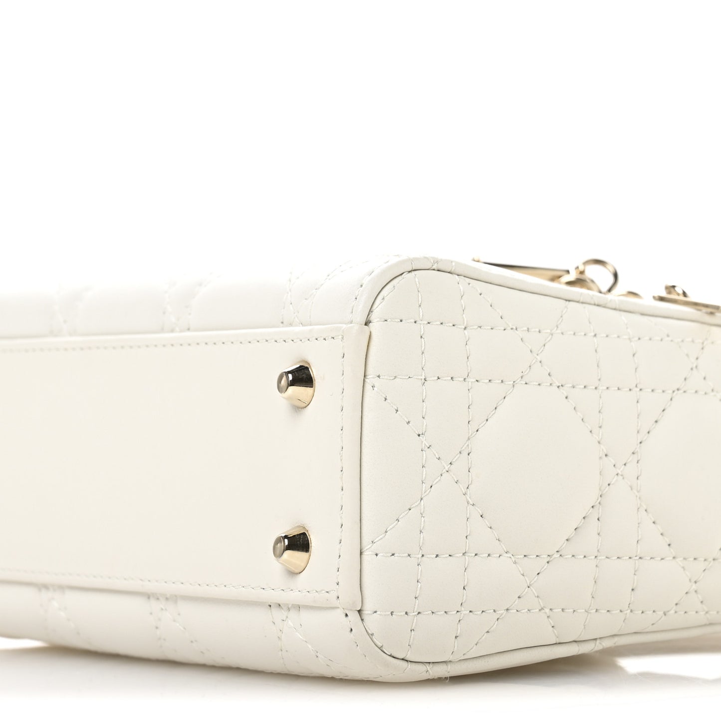 Lambskin Cannage Mini Lady Dior White