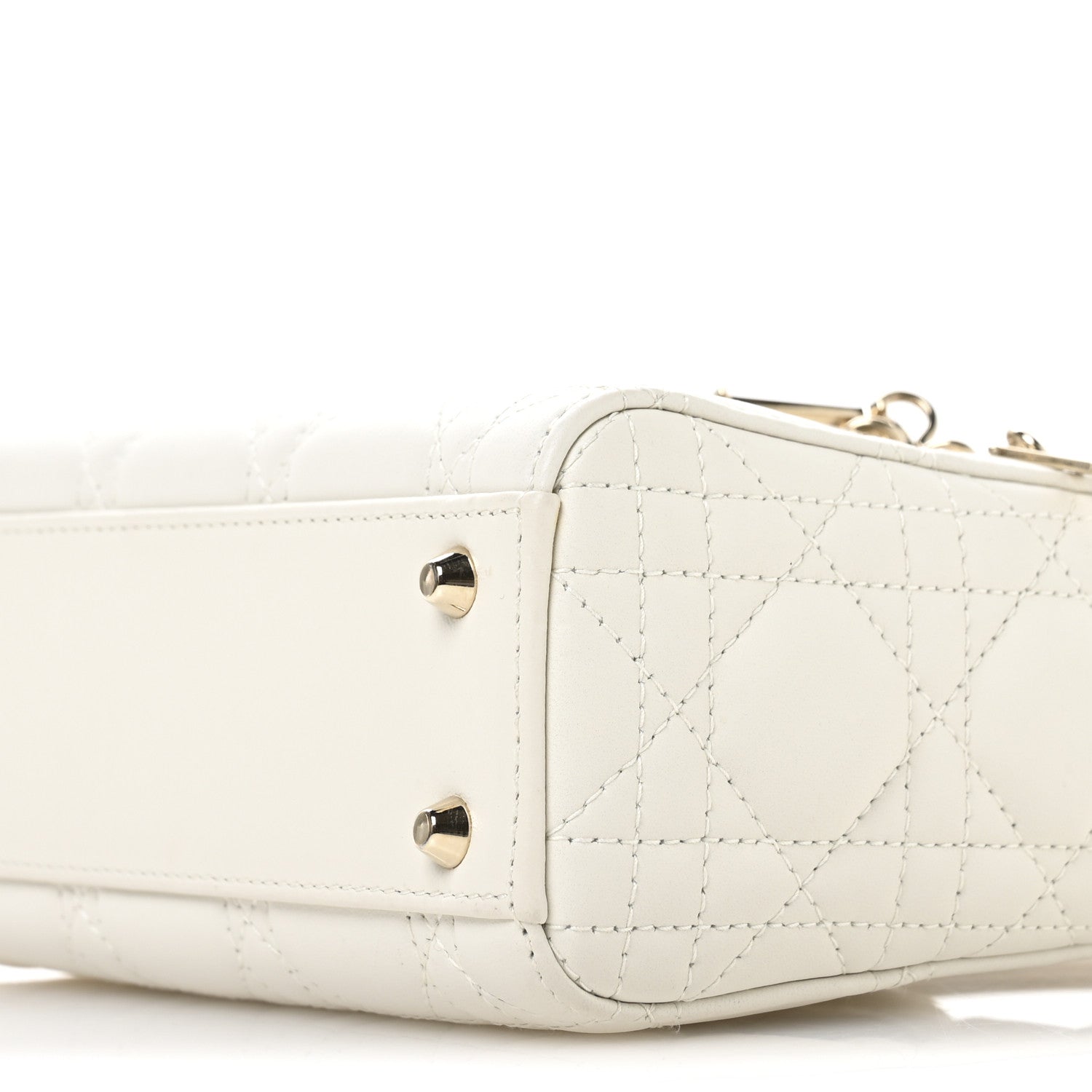 Christian Dior Lambskin Cannage Mini Lady Dior White 9 of 10