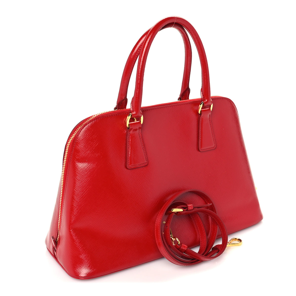 Saffiano Vernice Medium Promenade Tote  Rosso