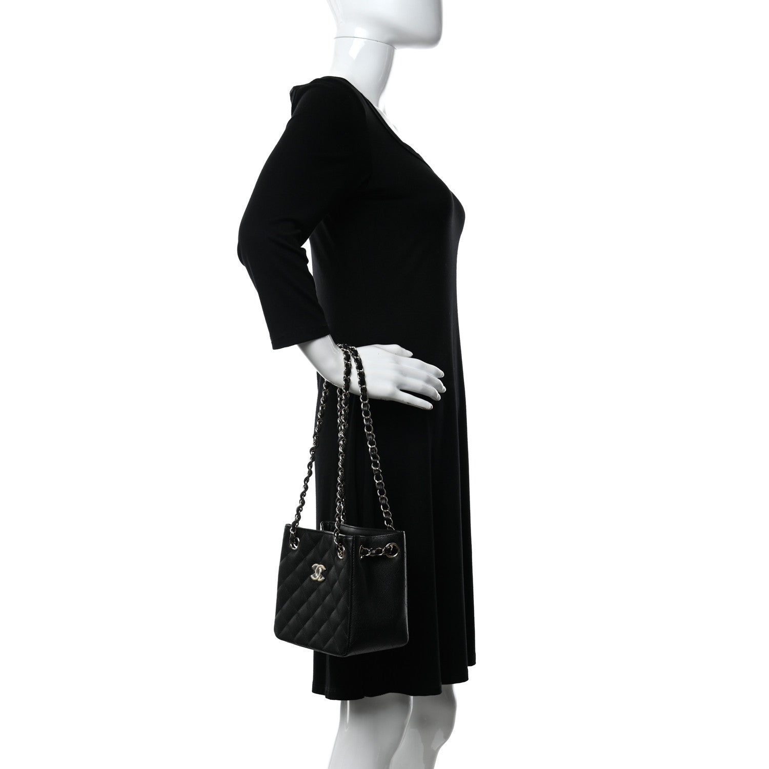 Chanel Caviar Quilted Mini Bucket Bag Black 2 of 11