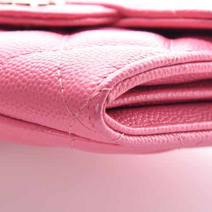 Chanel Caviar Quilted Flap Card Holder Wallet Pink 6 of 11