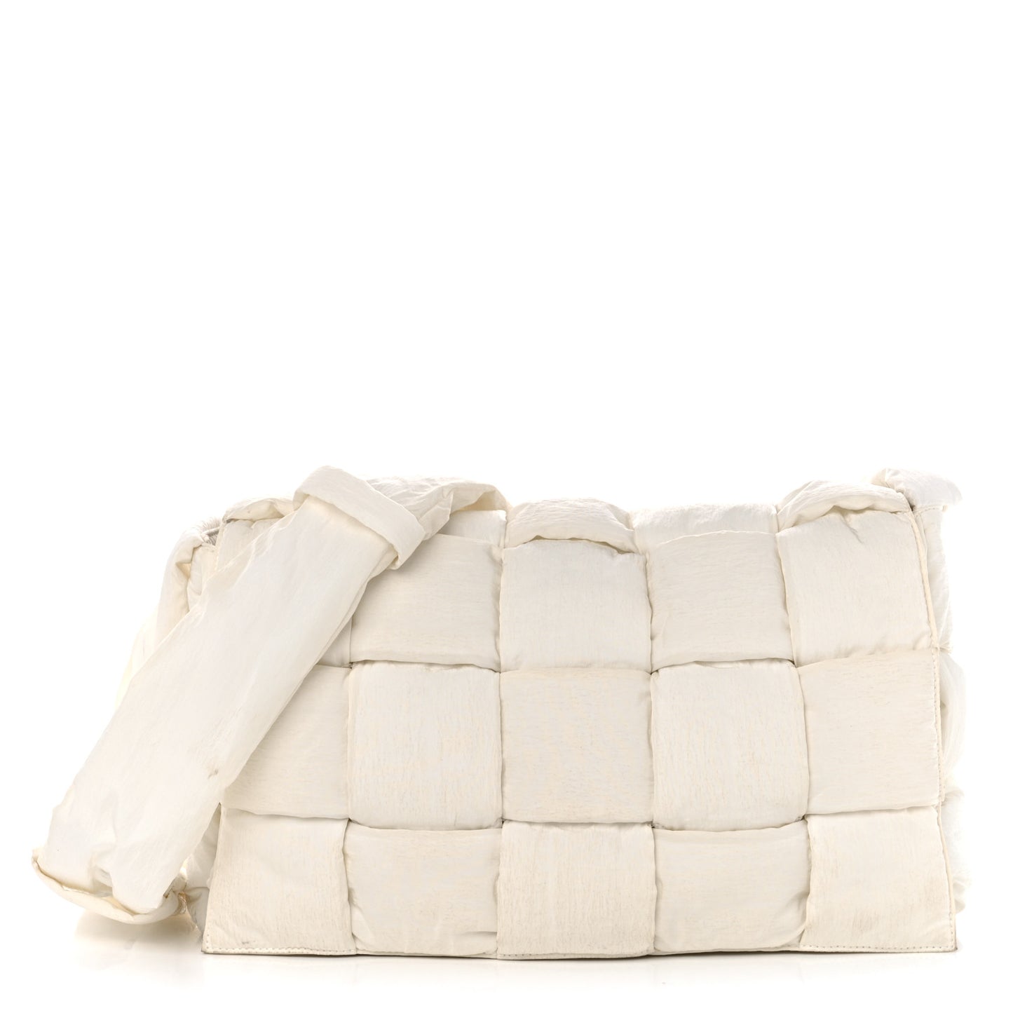 Nylon Intrecciato Padded Tech Maxi Cassette Bag White