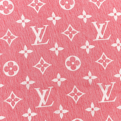 Louis Vuitton Wool Silk Monogram Denim Shawl Rouge 7 of 7