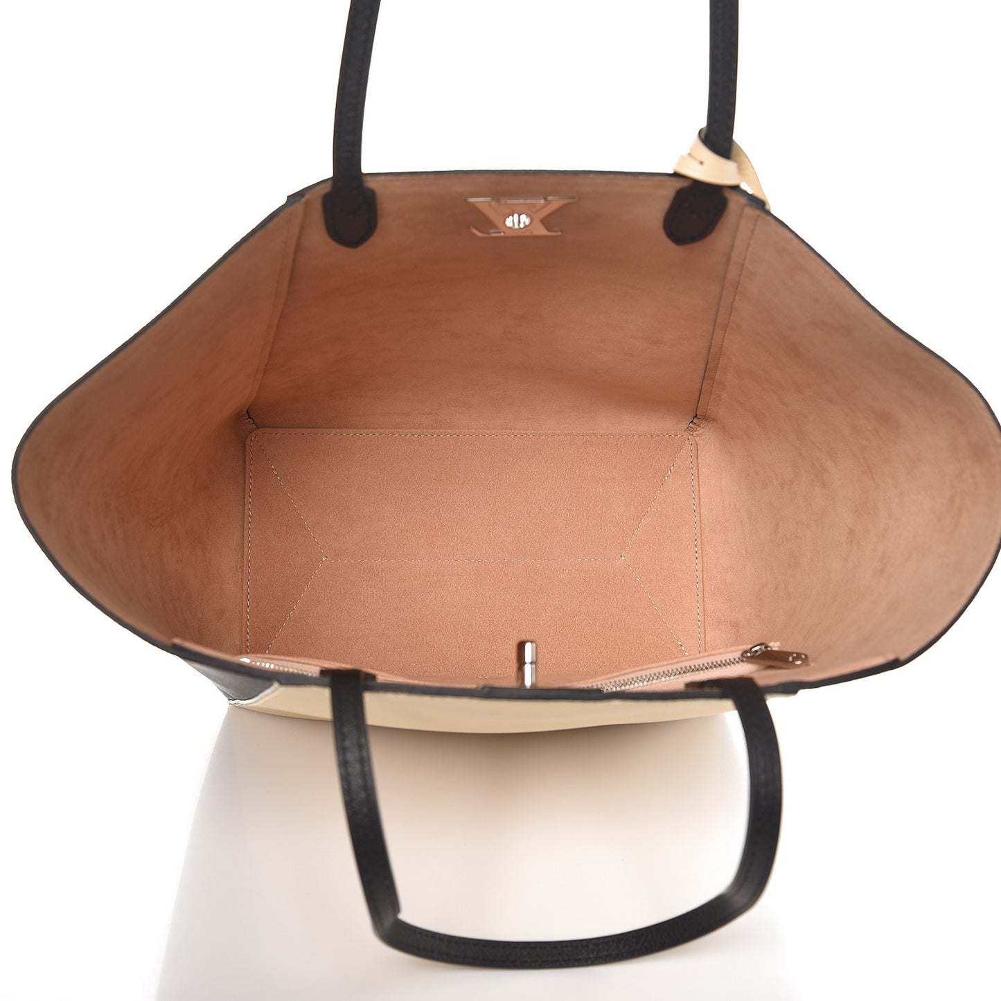 Calfskin Lockme Cabas Vanille Black