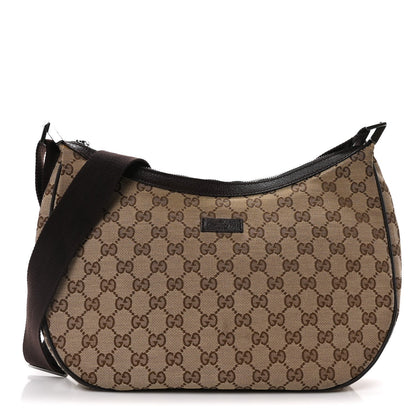 Gucci Monogram Medium Half Moon Hobo Dark Brown 1 of 7