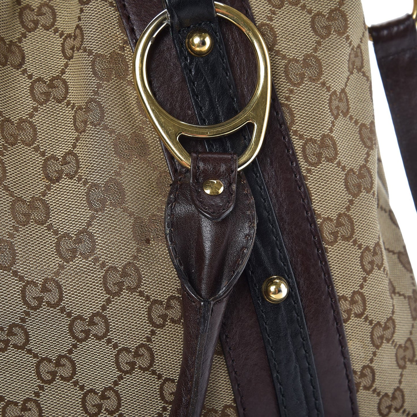 Monogram Interlocking G Tote Dark Brown