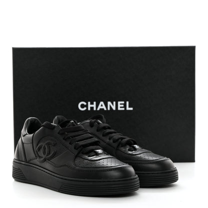 Chanel Calfskin CC Womens Sneakers 35 Black 10 of 10
