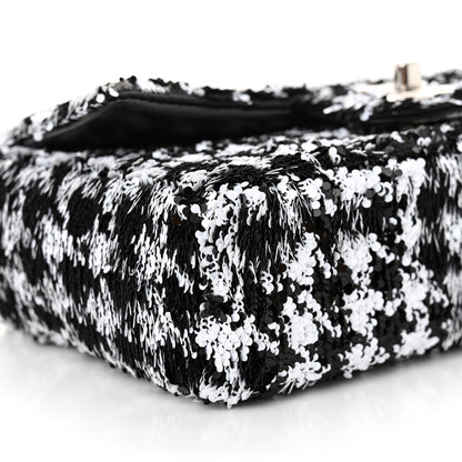 Chanel Sequin Houndstooth Small Flap Black White 9 of 11