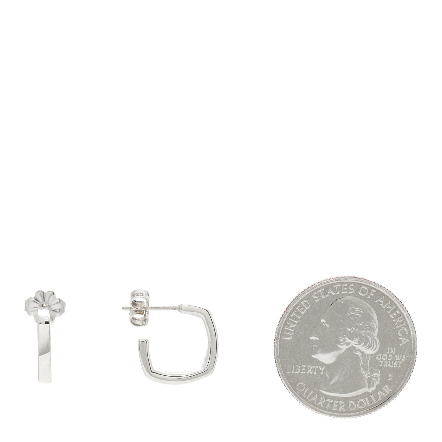Sterling Silver Small Frank Gehry Torque Square Hoop Earrings