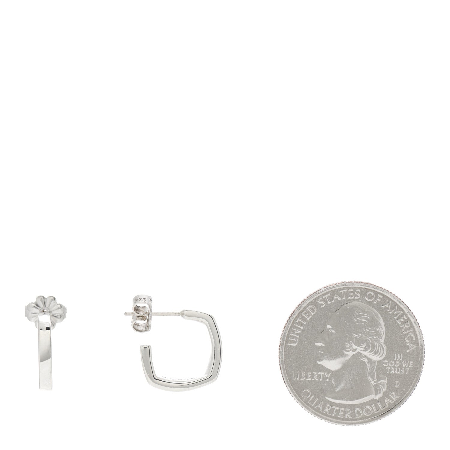 Tiffany Sterling Silver Small Frank Gehry Torque Square Hoop Earrings 2 of 4