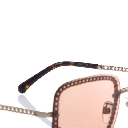 Chanel Metal Removable Chain Square Sunglasses 4244 Light Brown 6 of 8