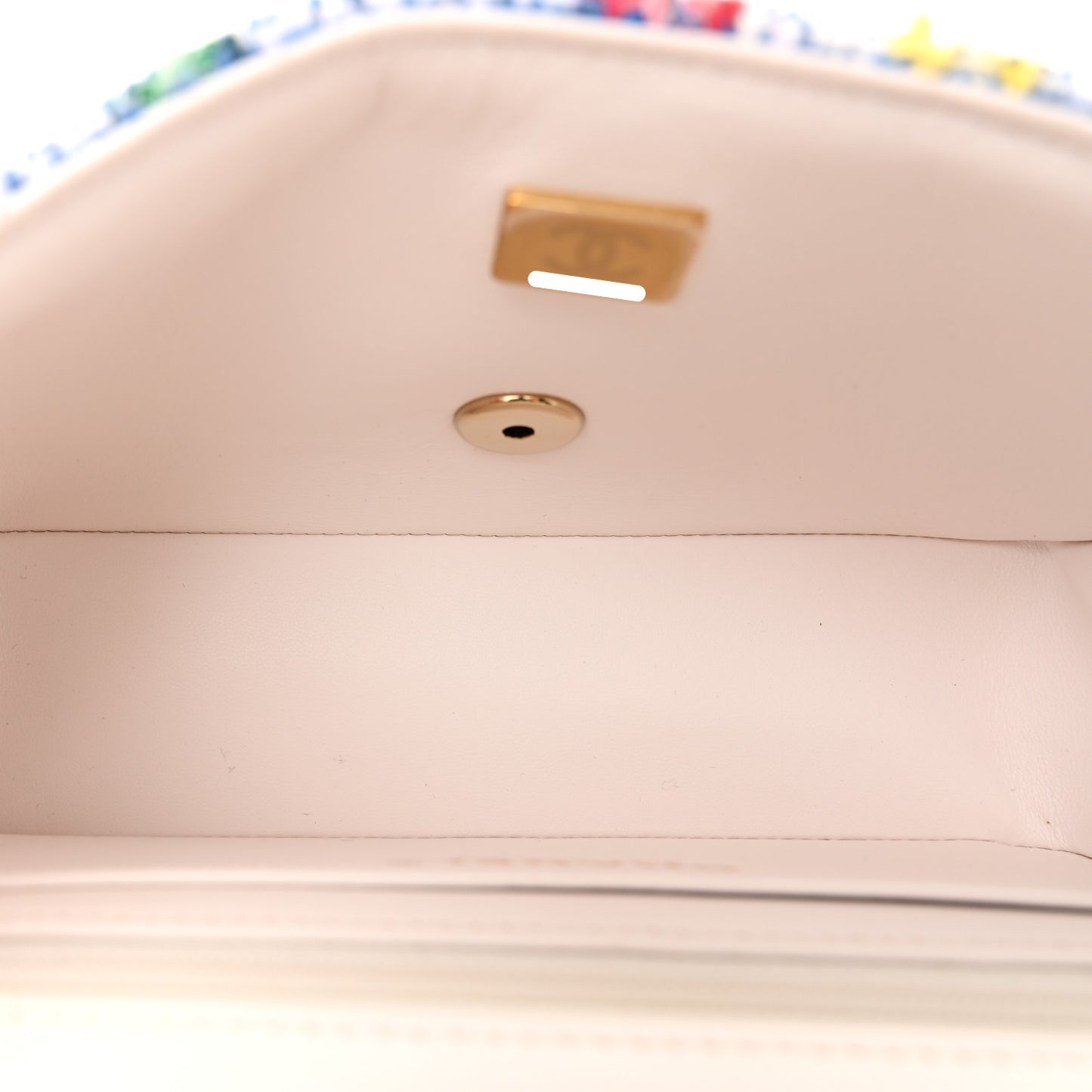 Tweed Quilted Mini Rectangular Flap White Multicolor