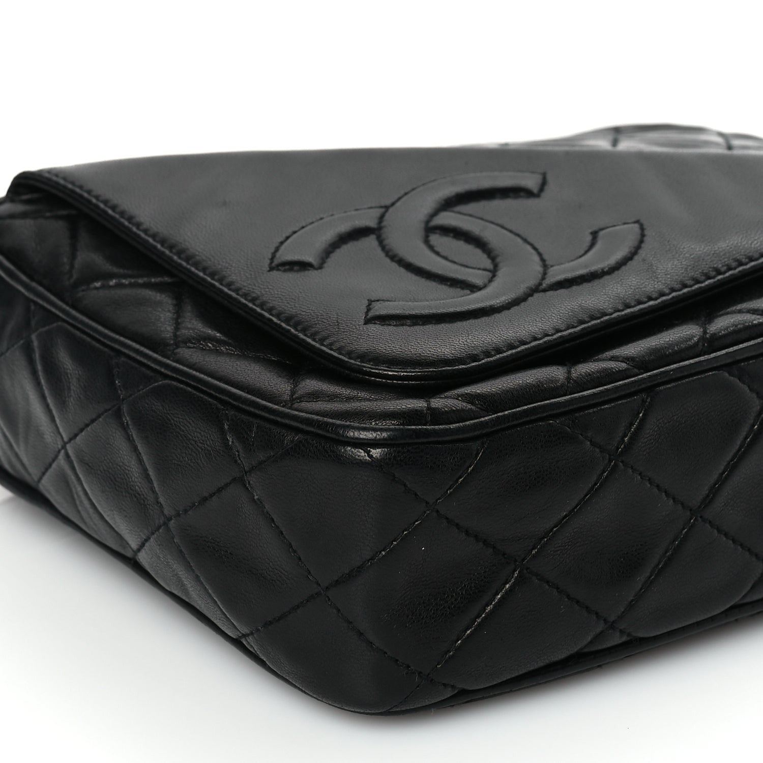 Chanel Lambskin Quilted CC Tassel Flap Camera Case Black 8 of 9