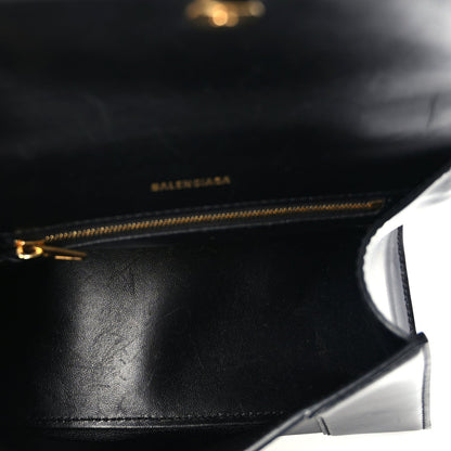 Balenciaga Shiny Box Calfskin Small Hourglass Top Handle Bag  Black 4 of 8