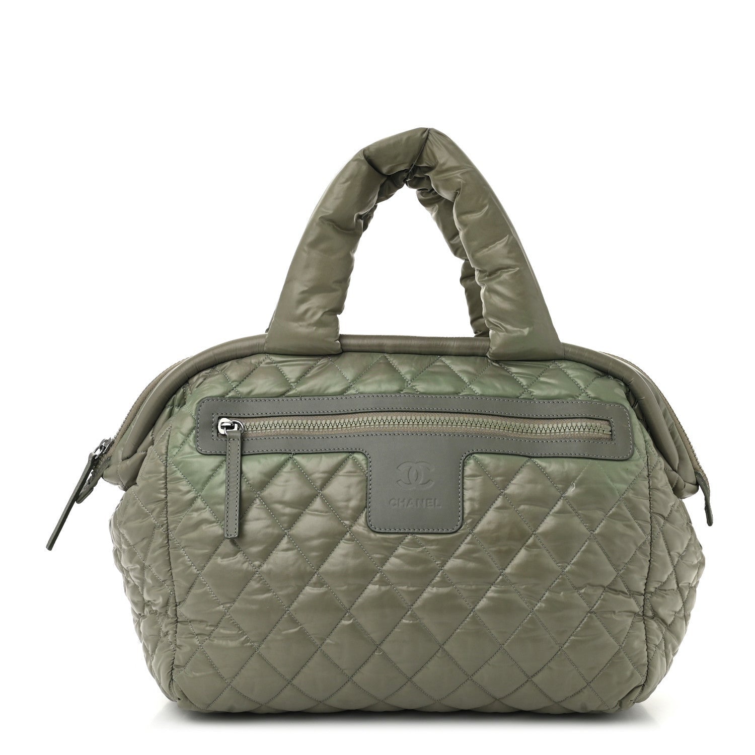 Chanel Nylon Quilted Coco Cocoon Bowler Green 1 of 7