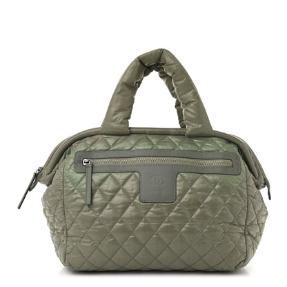Chanel Nylon Quilted Coco Cocoon Bowler Green 1 of 7
