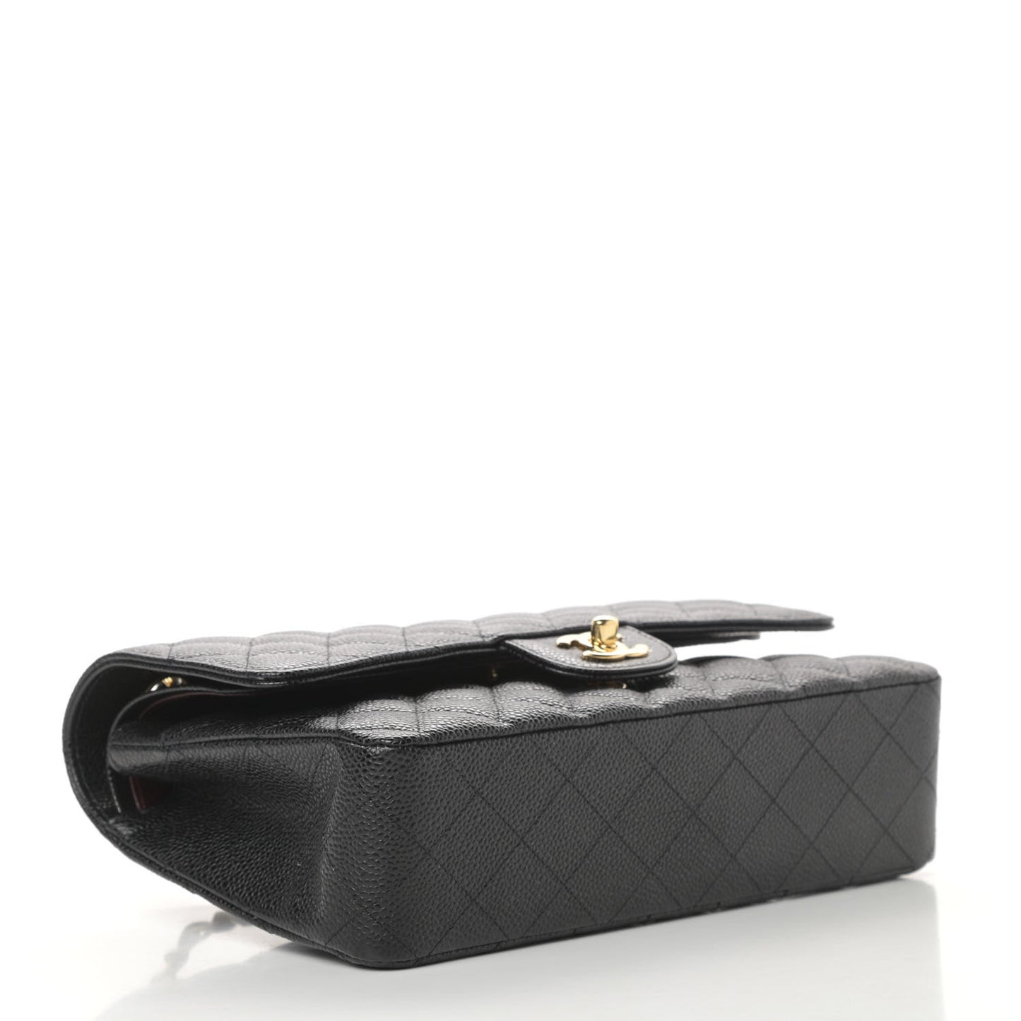 Caviar Quilted Medium Double Flap Black