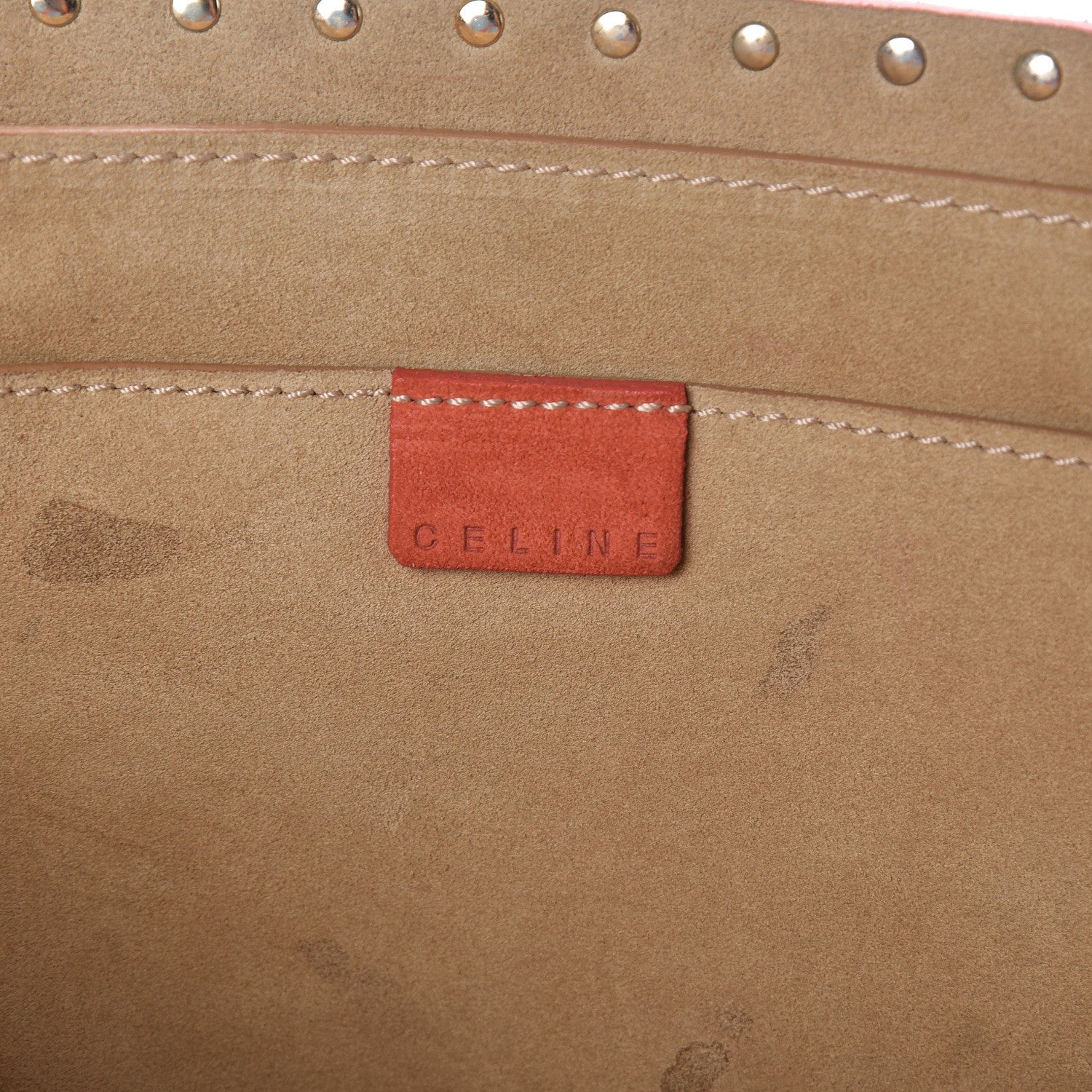 Celine Suede Studded Boogie Satchel Red 6 of 12